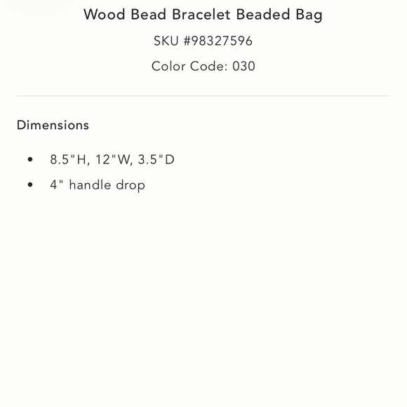Anthropologie Celandine Wood Bead Bracelet Bag - Picture 6 of 9
